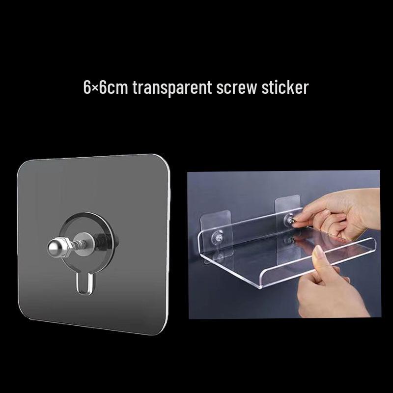 Transparent Acrylic Strong Adhesive Hook Sticker Shelf - No-Punch, Traceless Brushed Buckle