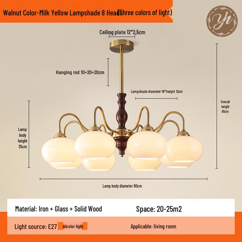 Wabi-Sabi Vintage Persimmon Pendant Light - Retro Solid Wood Eye-Protecting Fixture for Living Room, Study, Bedroom