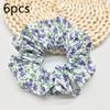 6pcs/lot Hair Scrunchies Bands Scrunchy Ties Ropes Ponytail Holder for Women Accessories Fabric Headwear Ditsy Floral Sweet Cute