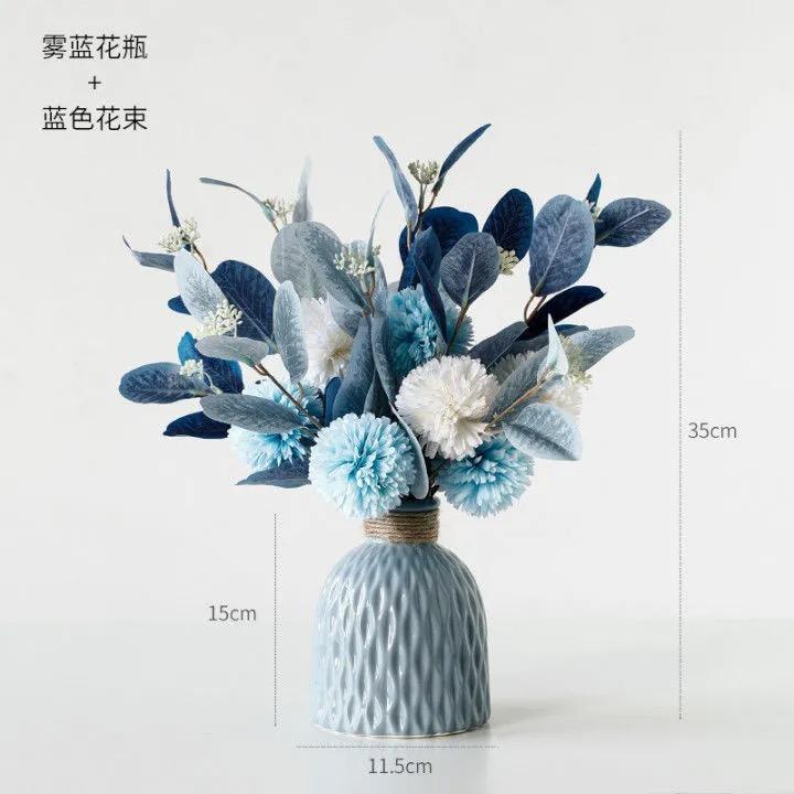 Nordic Ceramic Vase with Hemp Rope – Decorative Bottle for Living Room & Office