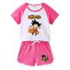 Kids' Summer Color Block Two-Piece Set: Baby Hot Pants & Short Sleeve T-Shirt Casual Outfit