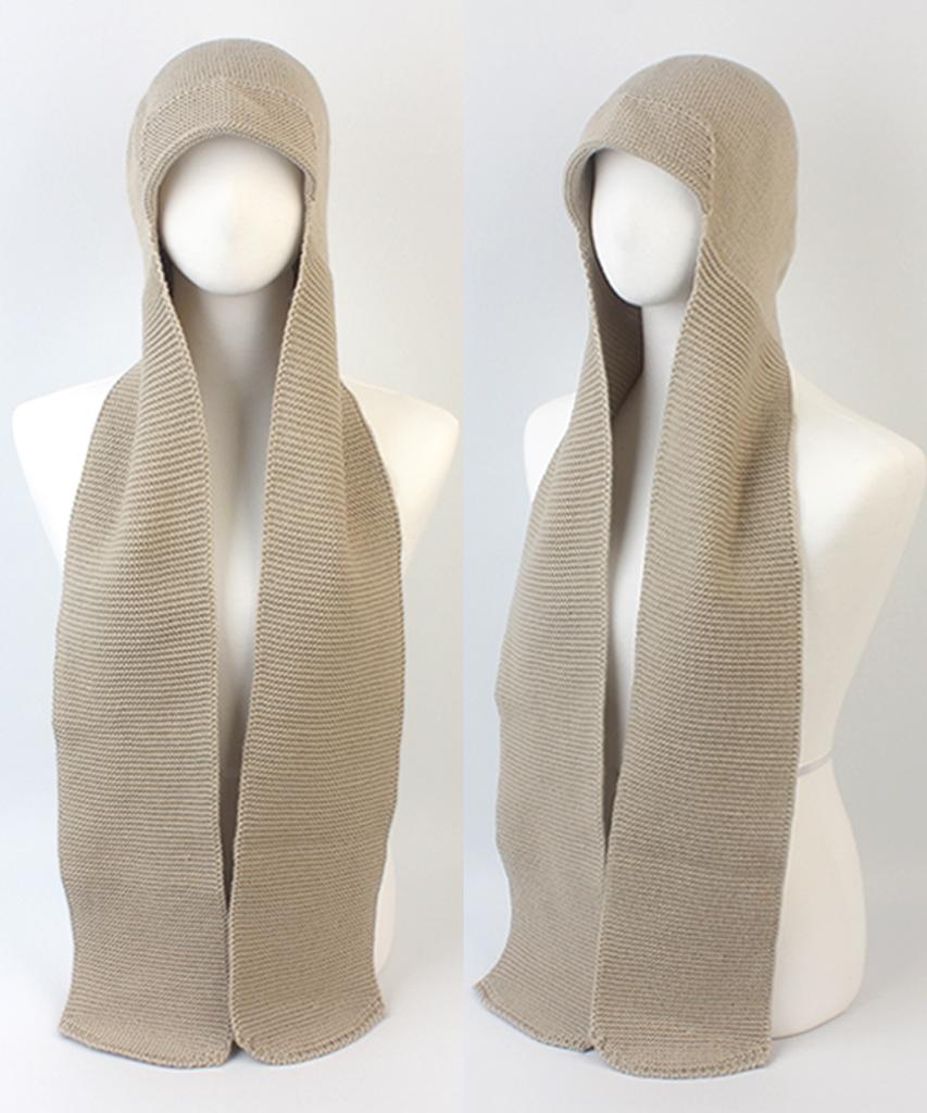Yunibeosyeolkemiseuteuli Wool Beige Brim Muffler Beanie