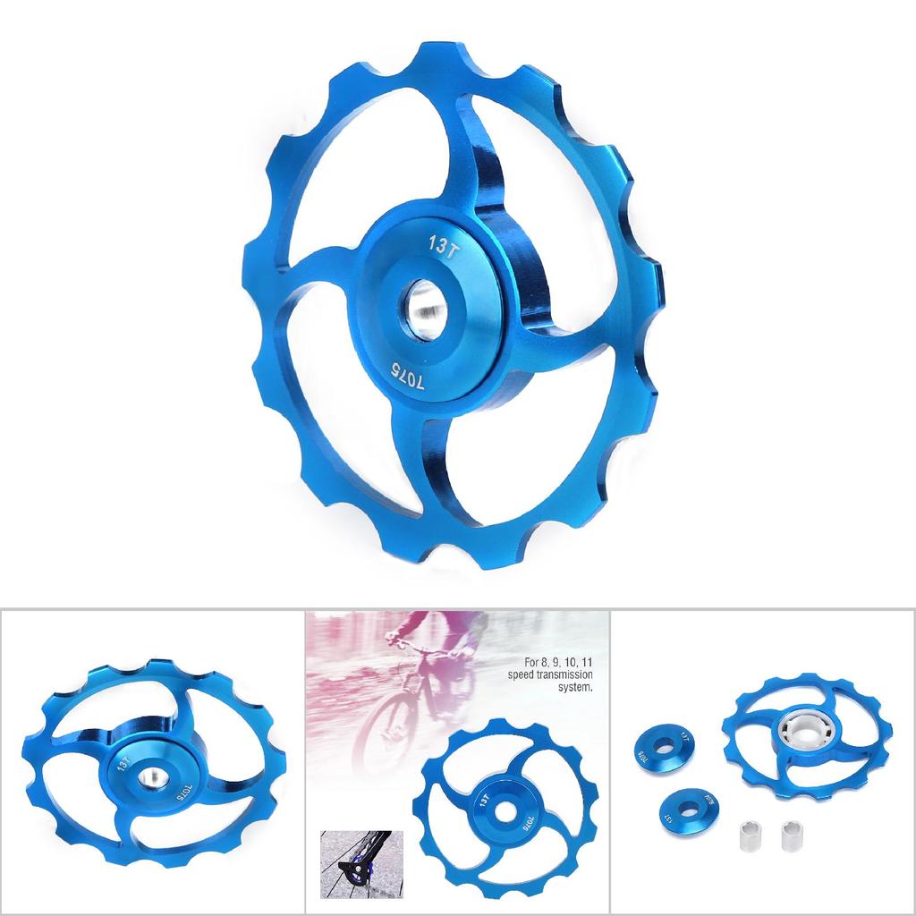 Mountain Bicycle 13T Ceramic Bearing Rear Derailleur Pulley for 8 9 10 11 Speed Blue