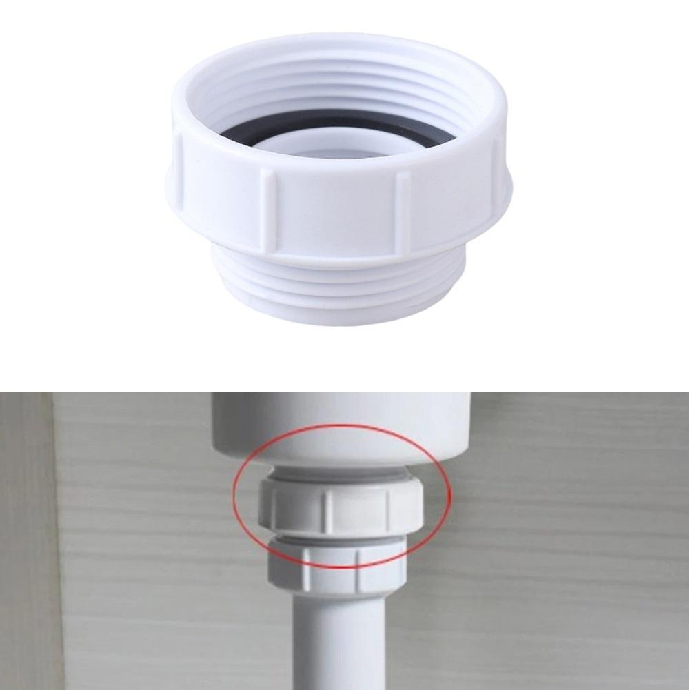 PP Sink Drain Reducer Adapter 1-1/2 To 1-1/4 Inch White Plumbing Connector For Pipe Size Conversion And Easy Installation Tool