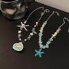 1 Pcs Ocean Style Necklaces With Starfish Shell Faux Pearl Charms For Summer Beach Vacation Daily Wear Handmade Jewelry