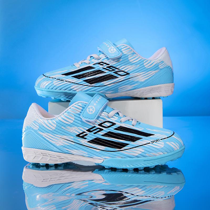 New Children's Football Shoes Boys and Girls Teenagers Velcro Broken Nails Primary and Secondary School Students Competition Training Shoes