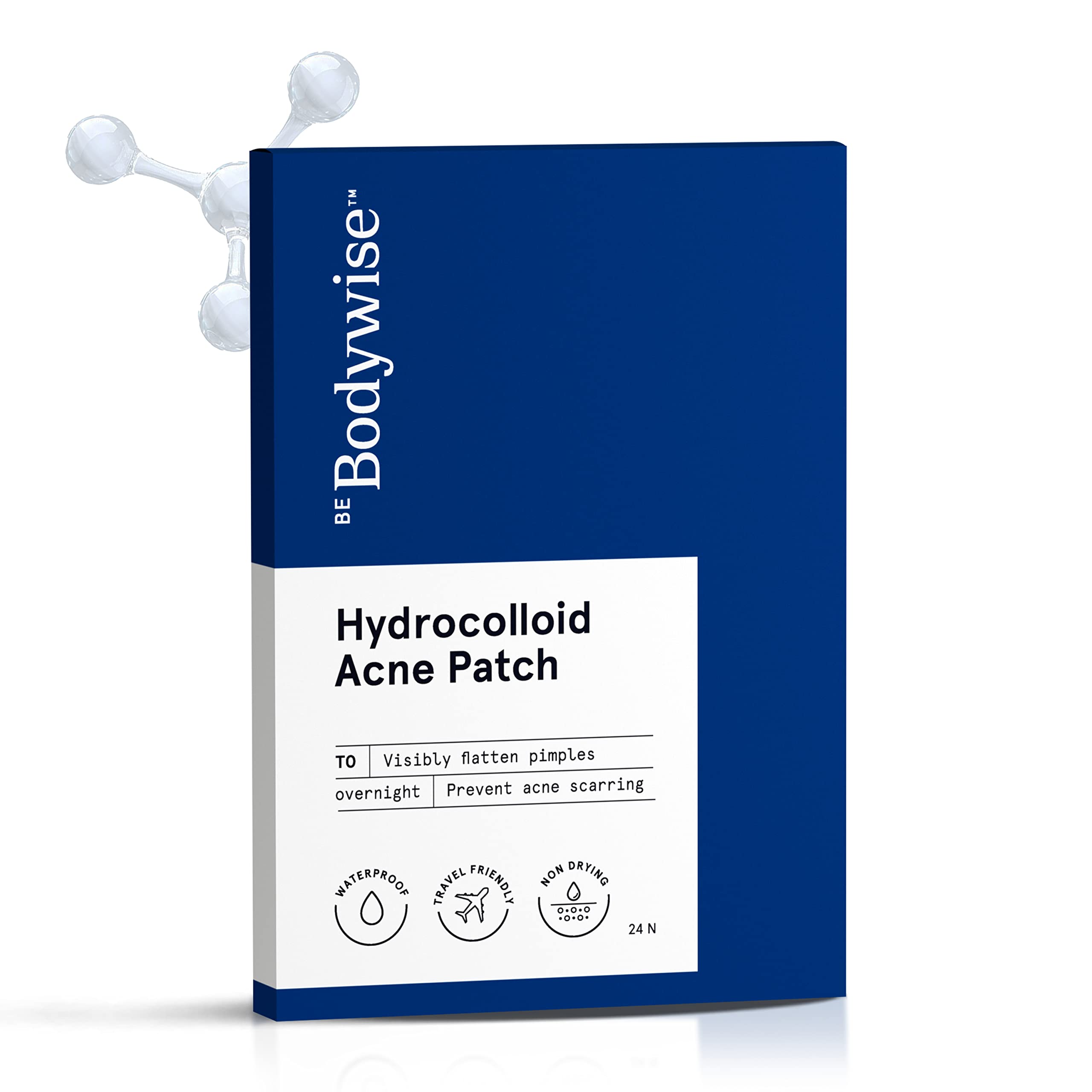 Bodywise Be Bodywise Acne Pimple Patch For Women (24 Dots | 3 Sizes) | Absorbs & Flattens Acne Overnight | Waterproof | Reduces Excess Oil, Shrinks