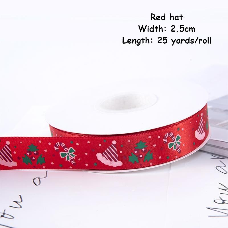 1/4 Inch Christmas Ribbon for Crafts Holiday Grosgrain Ribbon Christmas Ribbon for Gift Wrapping Festival Party Decoration