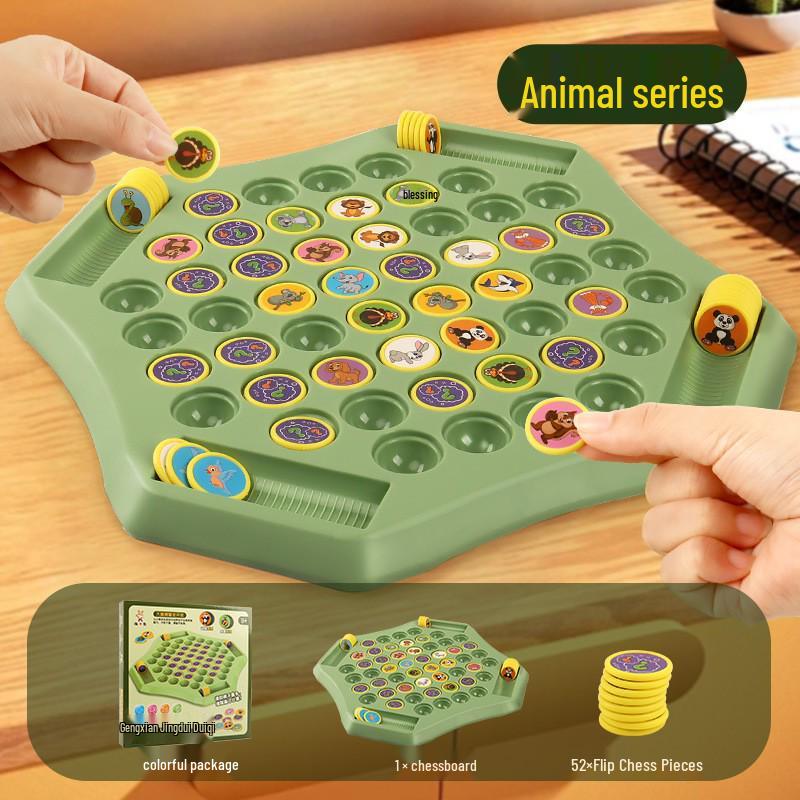 Kids' Flip Chess Strategy Game: Parent-Child Educational Toy for Concentration and Fun