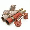 Set of 2 Brass Spyglass Telescope with Leather Cover Strap Nautical Pirate Décor Steampunk Gift Working Monocular Gift 40.64 Cm