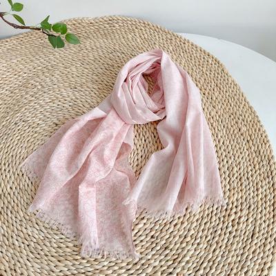 Scarf Cotton Women Pink Long Neck Wrap Shawl Breathable Summer Sun Protecion Accessory For Beach Spring Holiday
