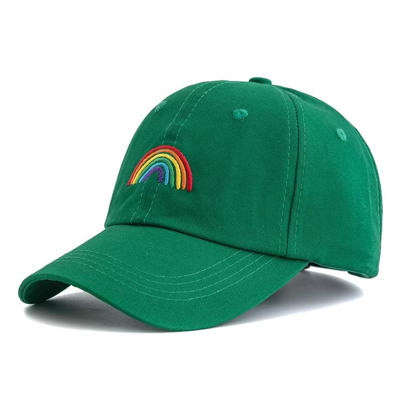Rainbow Embroidered Soft Top Adjustable Duckbill Cap Outdoor Sports Fashion Casual Unisex Cross-Border Sun Hat