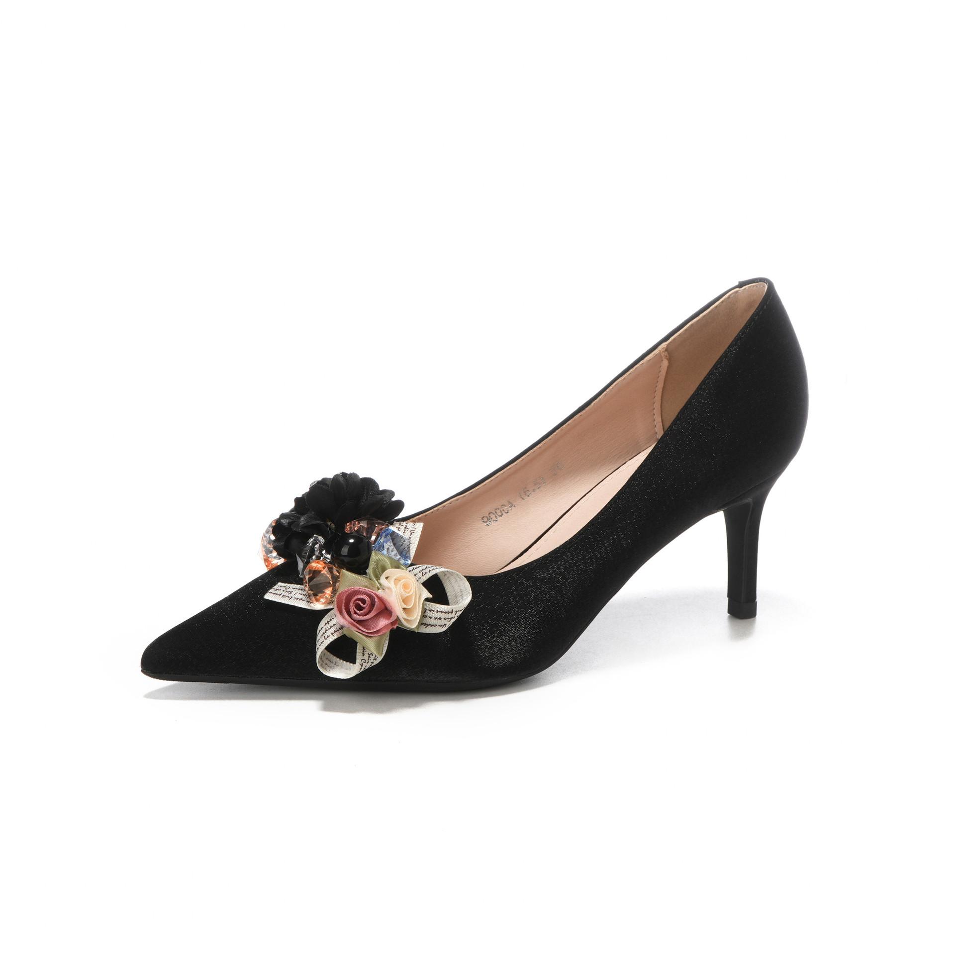 

Наклейка с корнями остроконечные шпильки высокие каблуки темперамент свадебные туфли банкетное платье универсальные женские туфли 40