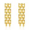 Gold Plated Watch Chain Link Drop Earrings