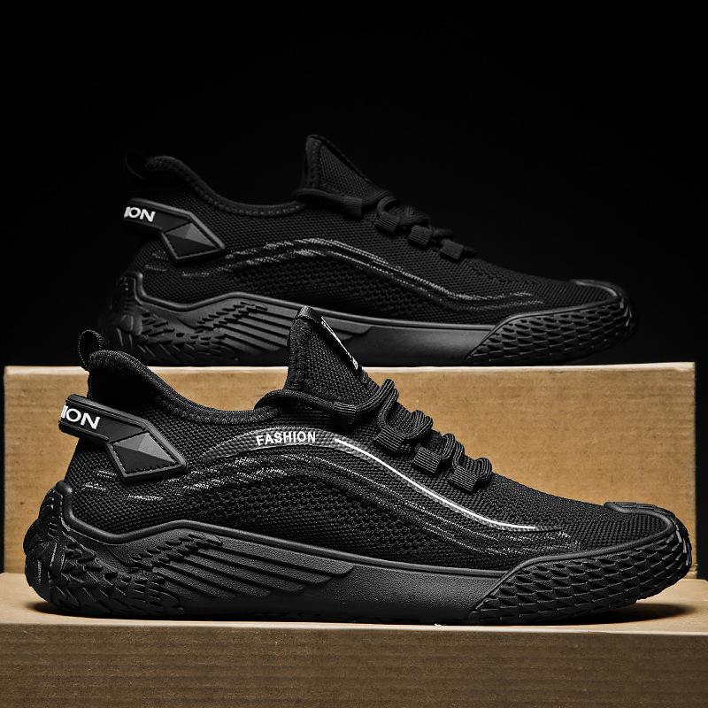 Flying Woven Sports Shoes Summer Breathable Mesh Running Shoes Street Daily Casual Shoes