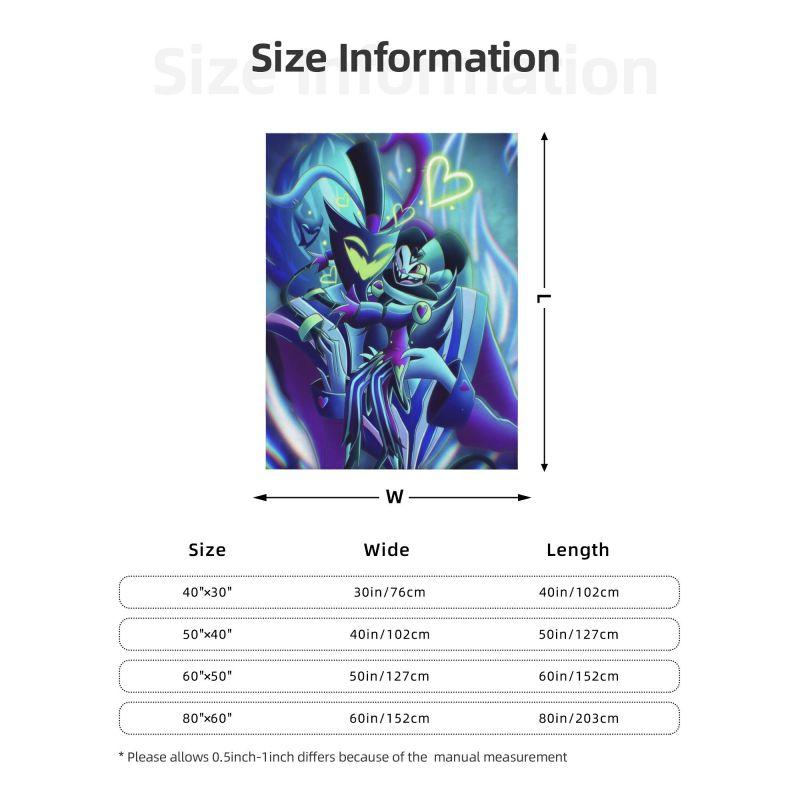 Custom Helluva Boss Black Humor Animated Musical Film Blanket Warm Fleece Soft Flannel Throw Blankets for Bedding Outdoor Autumn