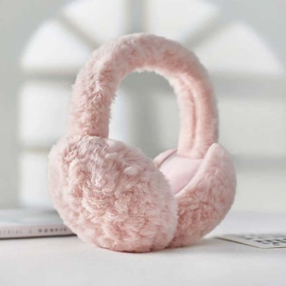 Plush Foldable Ear Cover Windproof Winter Thicken Earflap Fashion Solid Color Earmuffs  Ski