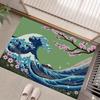 The Great Wave Off Kanagawa Japanese Art Carpet Ocean Landscape Rug for Living Room Bedroom Floor Mat Home Decor Doormat