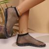 Fashion The 2025 new French hollowed-out mesh shoes, the versatile and trendy flat-bottomed fishing net sandals, are extremely popular