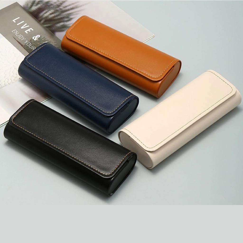 PU Leather Glasses Case - Hard Protective Holder for Sunglasses/Reading Glasses, Portable Travel Organizer (Unisex).