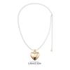 Beads Necklaces Heart Pendant Choker Alloy Material Long Shoulder Strap Jewelry Cloth Accessories Perfect for Woman Girl