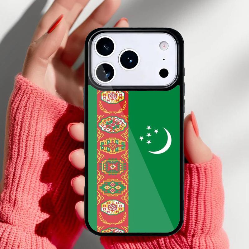 Turkmenistan Flag Soft Phone Case for iPhone 17 Air 16e 15 14 13 Pro Max Back Cover for 12 11 Pro Coque