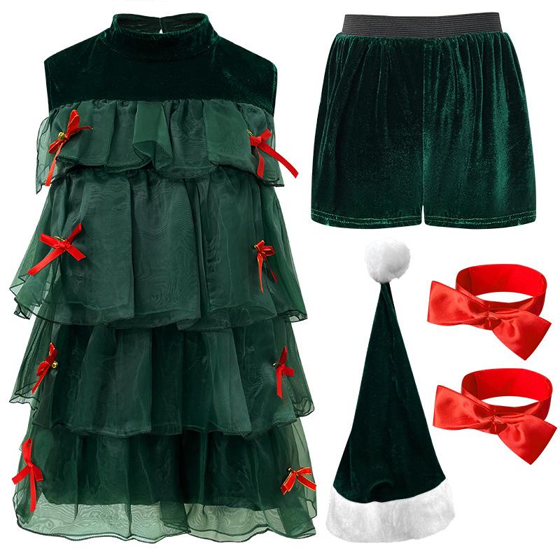 

Festival Christmas Skirt Cos Clothing Cake Skirt Sleeveless Xmas Cosplay Party