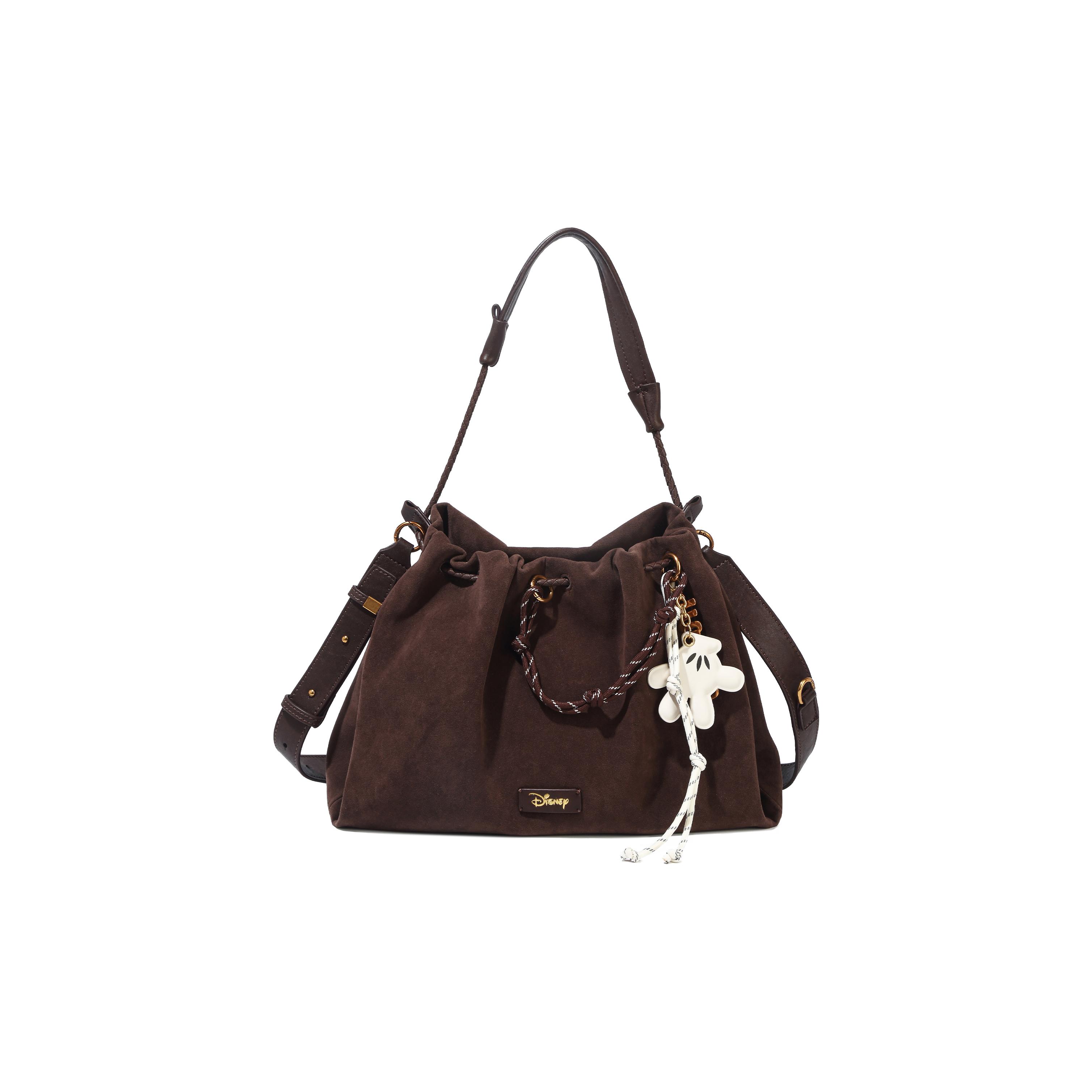 

New Disney Mickey Series Flannelette 1 Pack, Multiple Portable Crossbody Bag, Shoulder Bag Women s Brown BMK-72185K 35.1*14.5*24.1CM