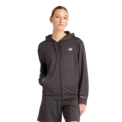 New Balance Light French Terry Jacket Black Size L Women's Full-Zip (AWJ51504) (Black Cement)