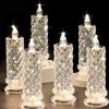 Crystal Flameless LED Candles Transparent Battery Operated Night Light Lantern for Wedding Party Birthday Halloween Home Decor