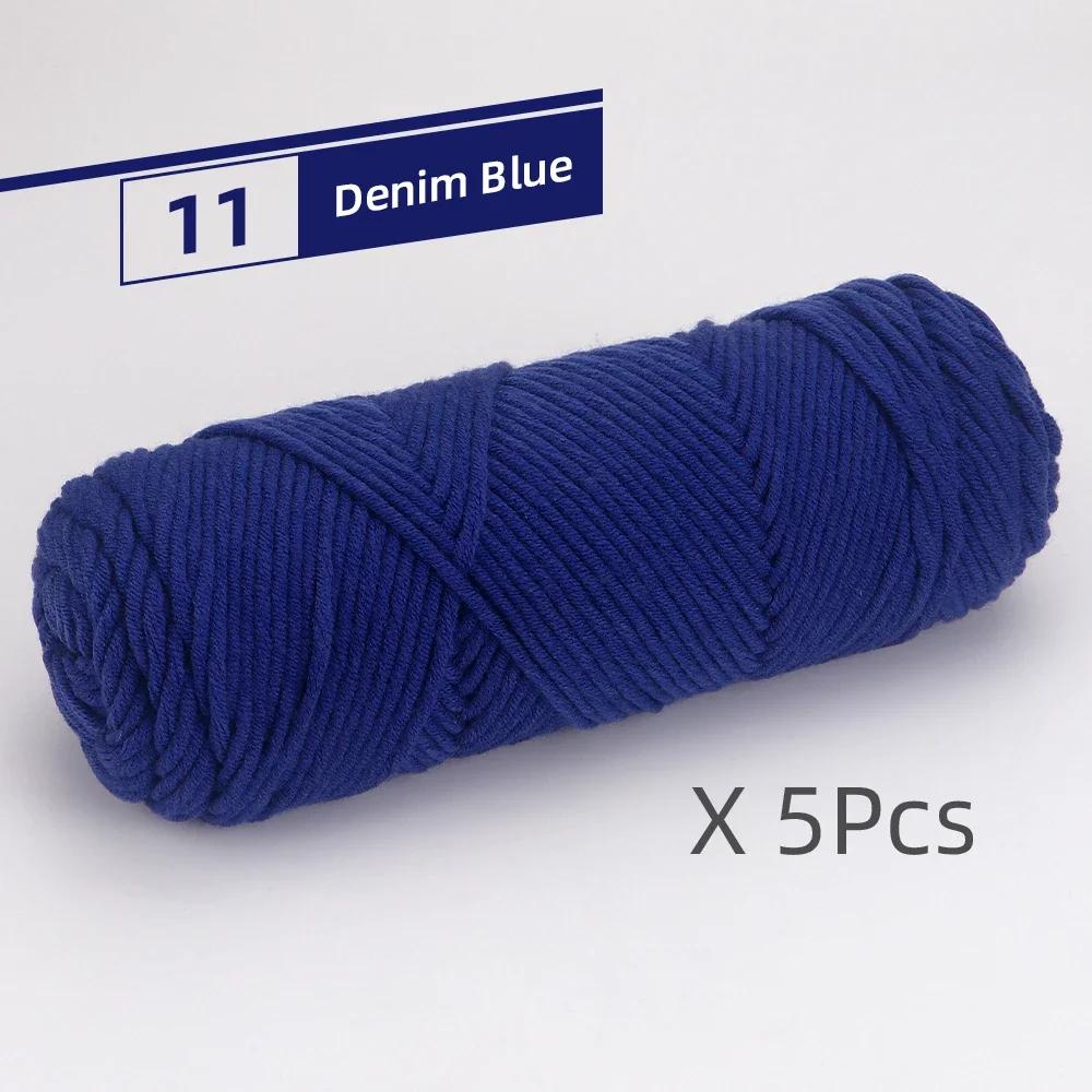 5 Pcs Cotton Select Yarn 17.63oz/500g, Light Worsted Thick Yarn for Knitting Baby Wool Crochet Scarfcoat Sweater Weave Thread