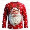 2026 Christmas Men T-Shirts Santa Claus Print Long Sleeve Tee O-Neck Tees Trendy Street Christmas Party Autumn Men Women T-Shirt