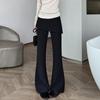 Women's Faux Two-Piece Micro-Flare High-Waisted Slimming Horseshoe Pants - Spring/Summer 2026