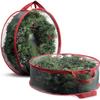 Christmas Wreath Storage Bag with See Through PVC Material Sturdy Handles and Closure for Easy Access and Protection