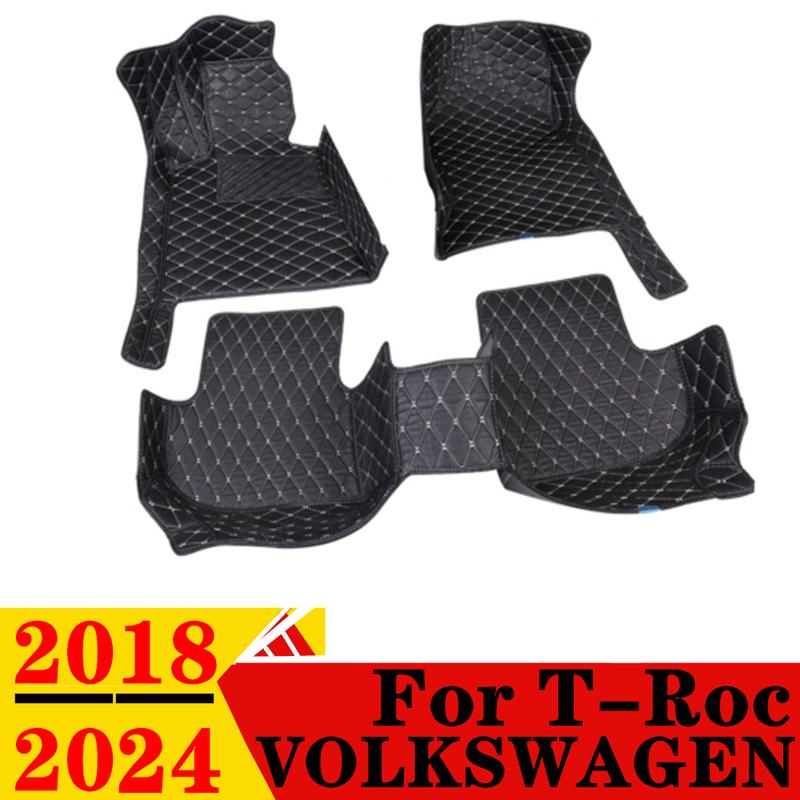

Автомобильные коврики для Volkswagen VW T-ROC T ROC 2024 23 2022 2021 20 2019 2018 Индивидуальная подгонка передних и задних напольных покрытий, подкладки для ног