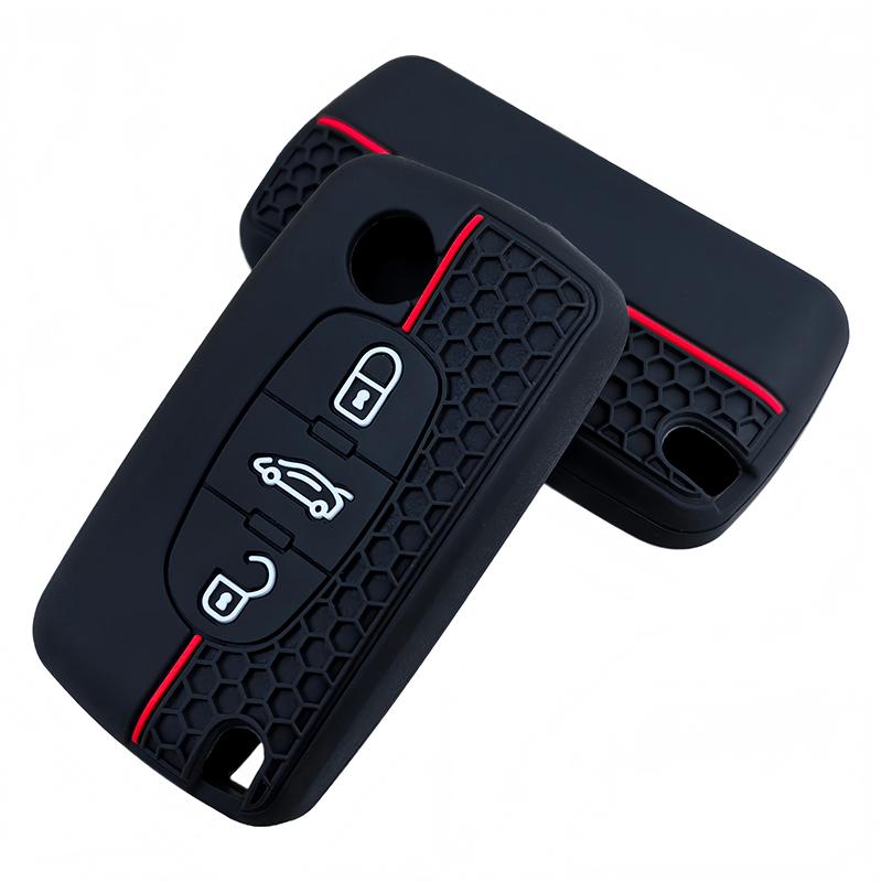 Car Key Case For Peugeot 207 308 307 407 607 807 For Citroen C3 Berlingo C2 C4 C8 Xsara Silicone Key Cover Shell Car Accessories