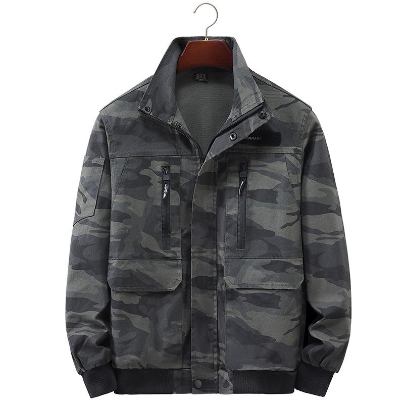 Unisex Camouflage Workwear Set: Durable, Heat-Resistant Cotton Thread for Outdoor, Welding, and Electrician Tasks