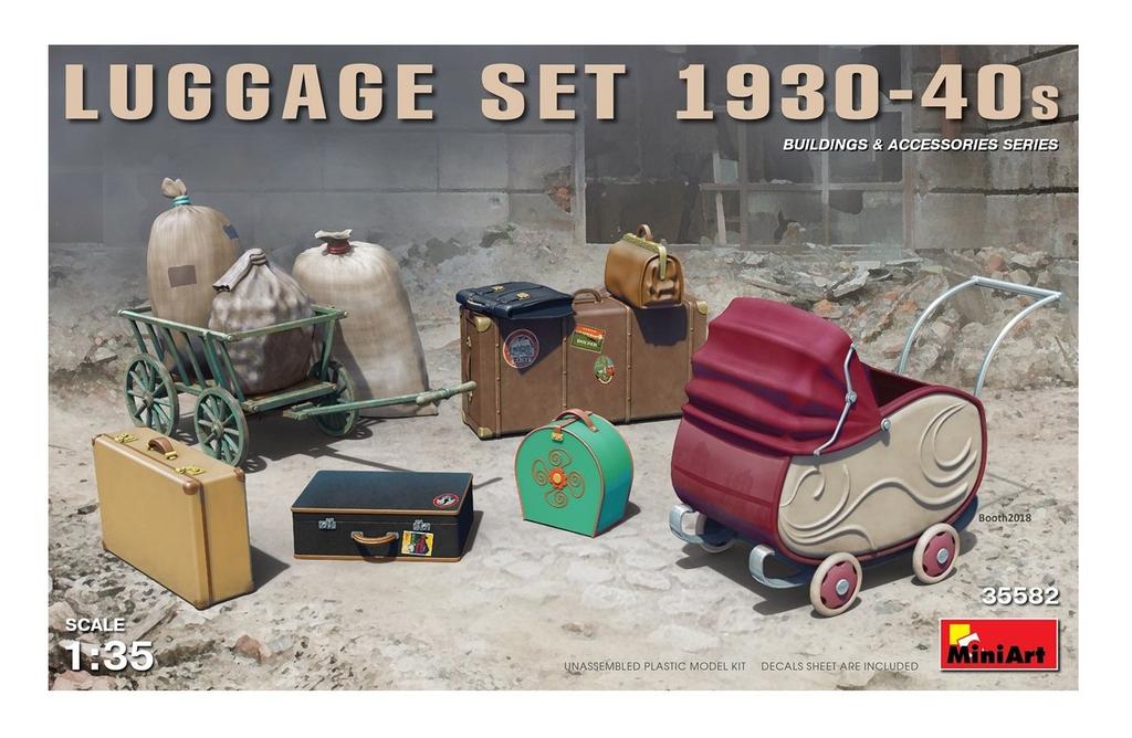 MiniArt Scale Luggage Set Plastic Model MA35582 1/35 1930s-40s