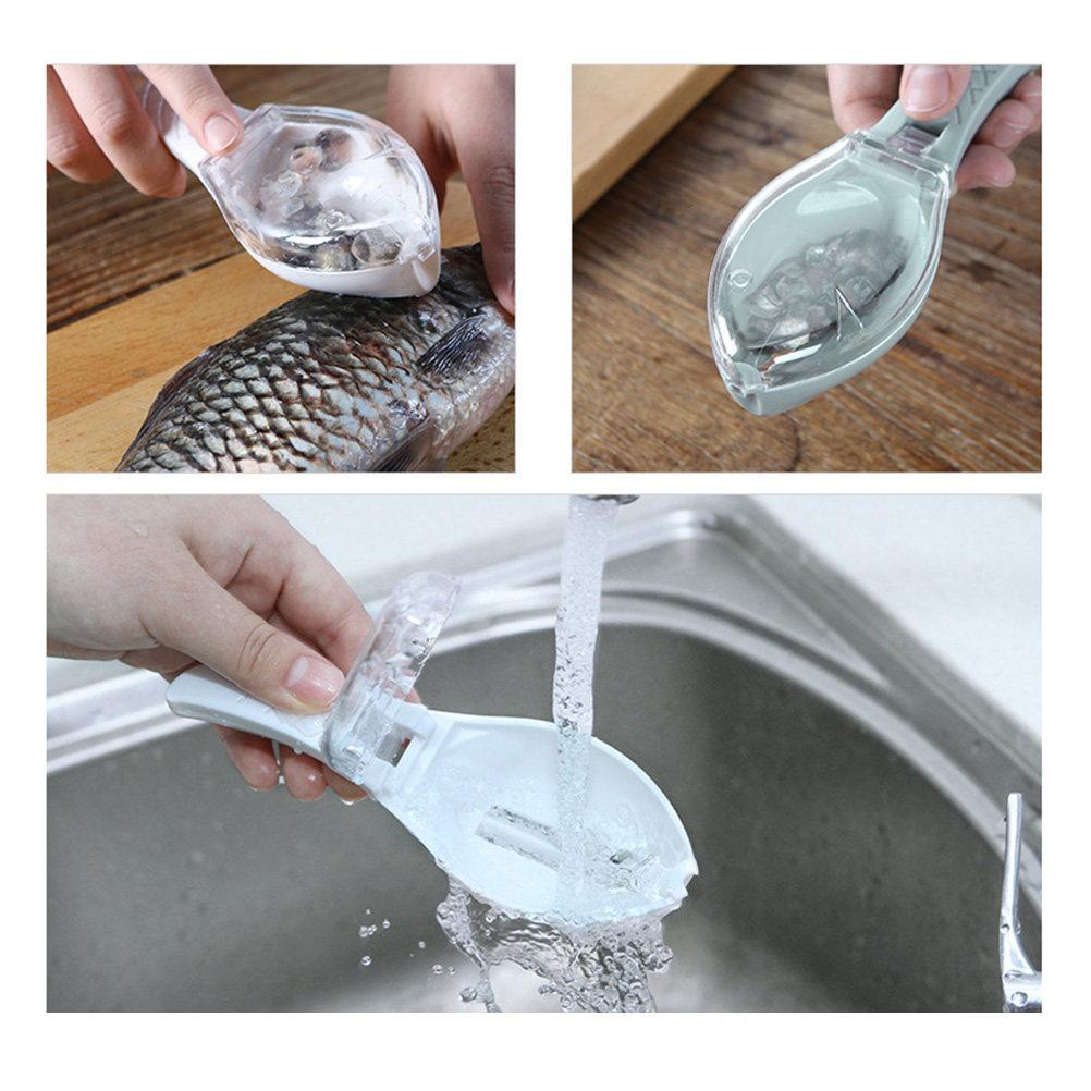 Fish Scale Scraper White ABS As Material Manual Planing Tool Plastic Serrated Safe Convenient Hanging Hole Kitchen Fishing Tools