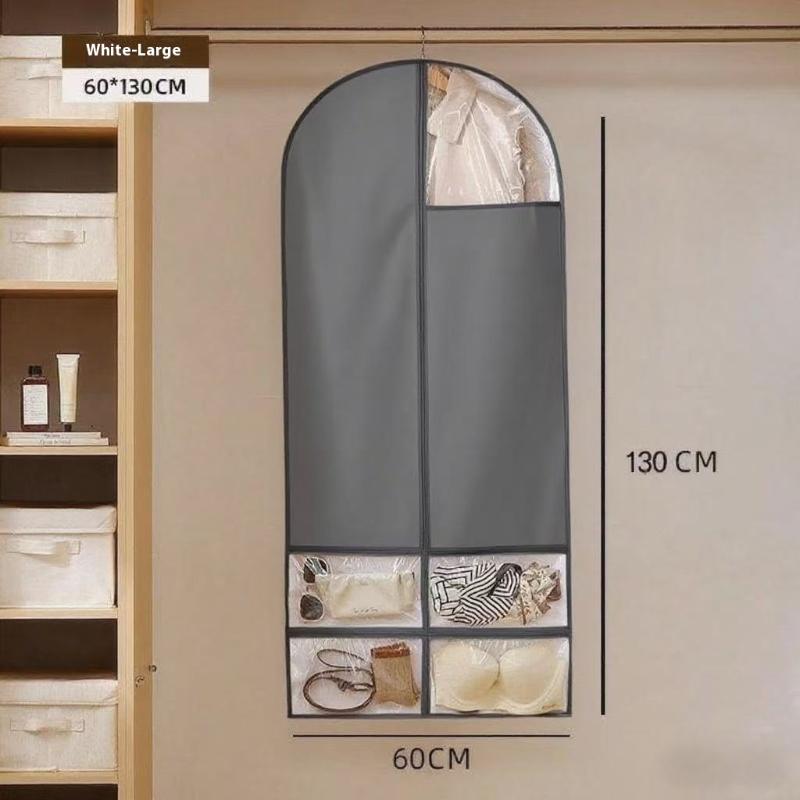 2025 Home Wardrobe Garment Covers - Adjustable Hanging Dust-Proof Bags For Suits Coats Transparent Non-Woven Storage Organizer