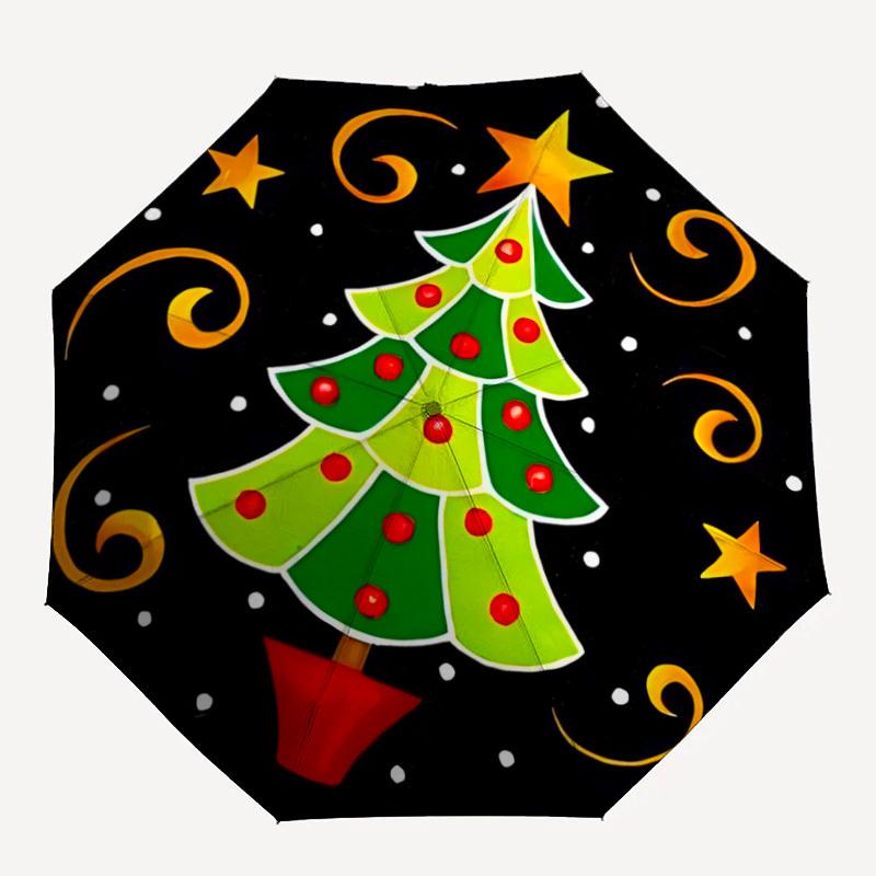 1pc Christmas Tree Decorations Automatic Open/Close Umbrella - Compact Travel Umbrella, Durable Construction, Fashionconscious yy251208117
