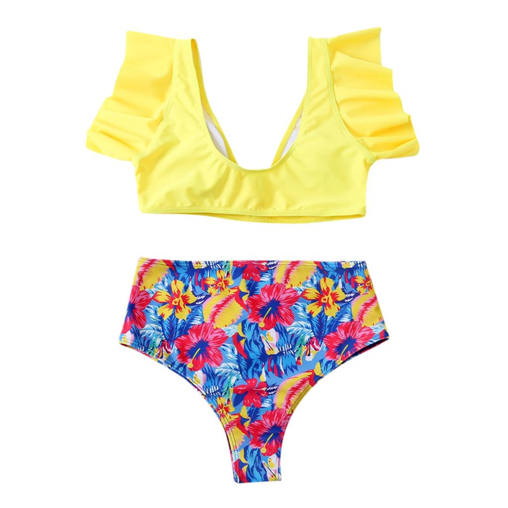 Women High Waist Bikini Push Up Bikinis Print Swimsuit Female Beachwear Swimwear