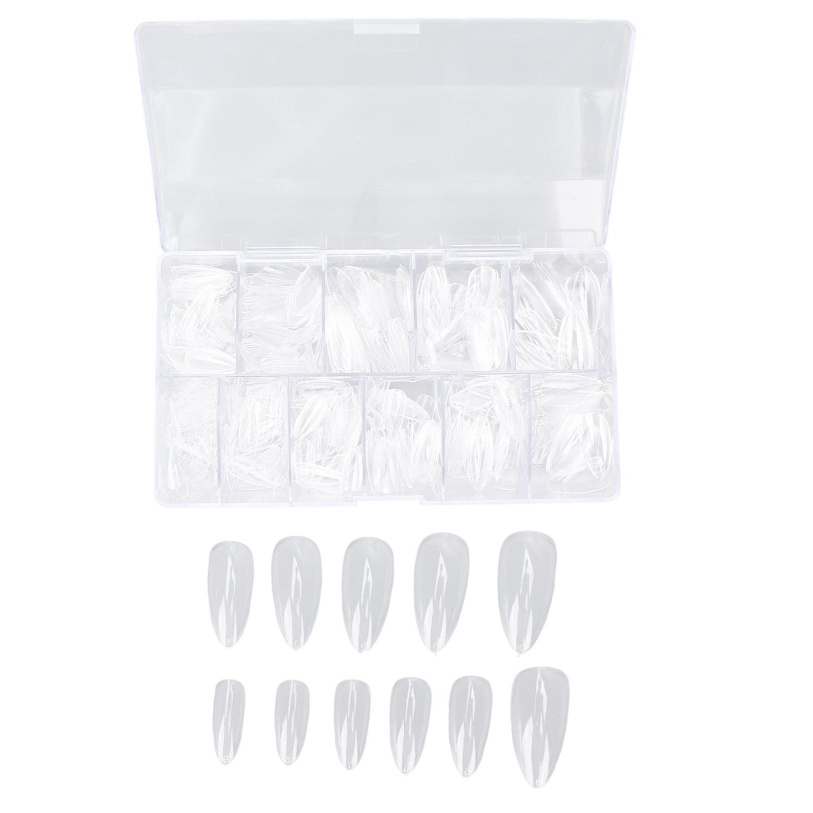 

500pcs Transparent Nail Tip Professional Home Salon Portable DIY Fake False Nail Set Accessory for Women