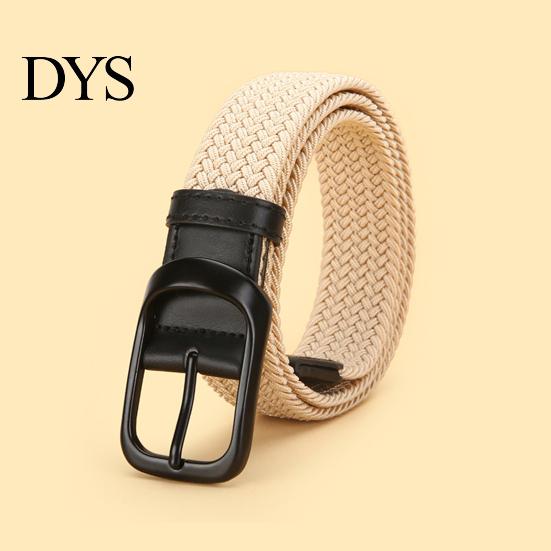 Campus Style Woven Belt Elastic for Women, No Punching Adjustable Waist with Breathable Webbing Retro Metal Pin Buckle, Casual Stretchy Jeans