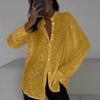 Women's Multicolor Sequin Long Sleeve Shirt