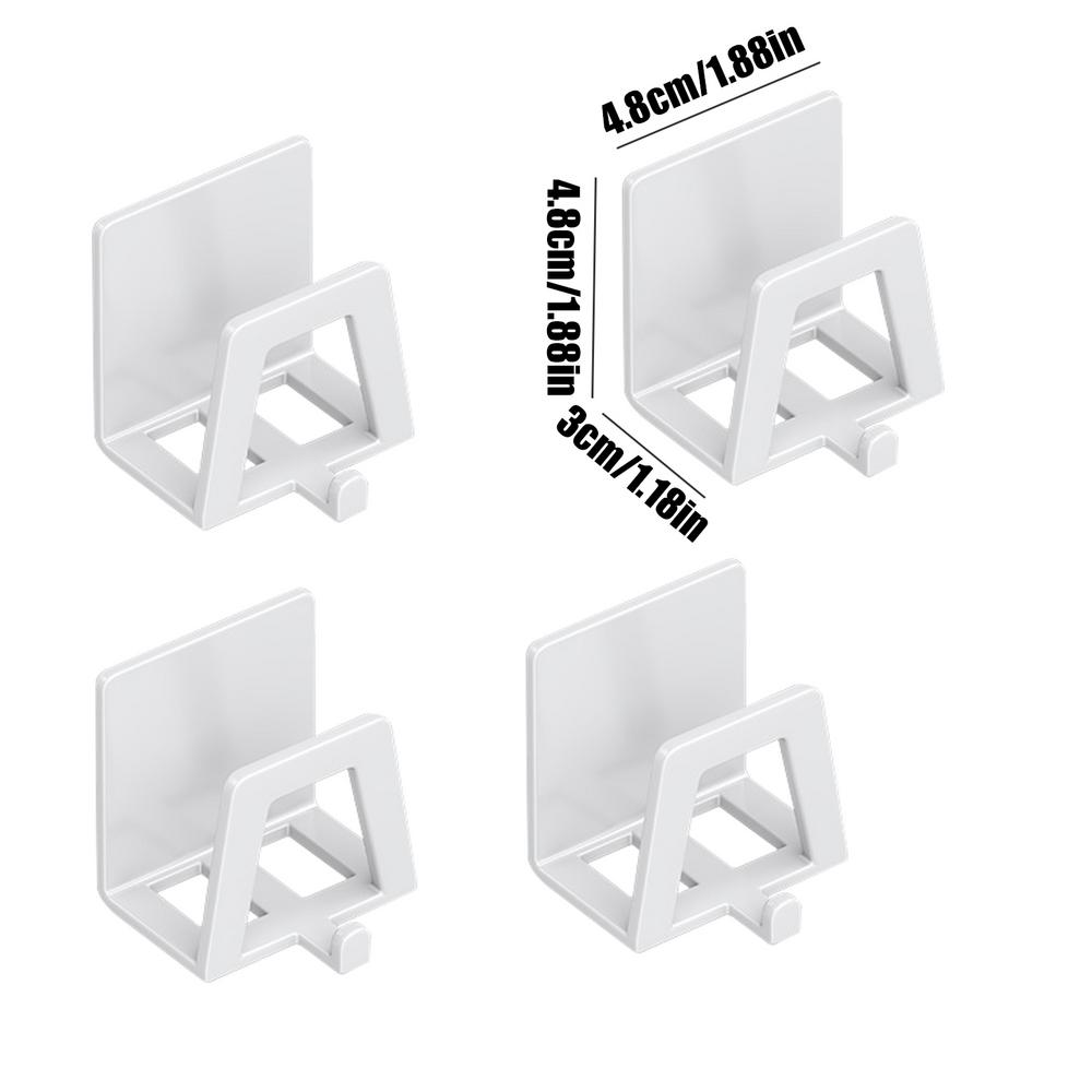Kitchen Sponge Holder For Sink 4 PCS Waterproof Sponge Holder For Kitchen Sink Counter With Hooks Wall-Mounted Kitchen Scrubber белый