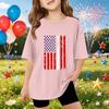 Kids Short Sleeve T Shirt Independence Day Print Top Lightweight Comfortable Casual Tee for Boys and Girls Summer Wear