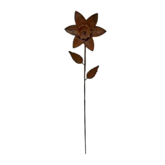 Rusty Garden Decorative Stakes Decoration Distressed Metal Flowers Metal