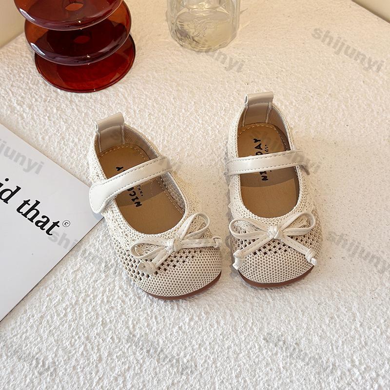 Mode Mädchen Prinzessin Schuhe 2025 Frühling Neu Baby Koreanisch Rutschfest Weich Retro Vielseitig Kinder Freizeitschuhe Mesh Atmungsaktiv Flache Schuhe