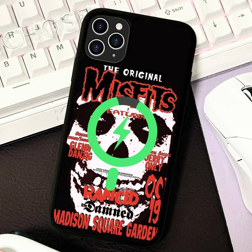 Classic Punk Band M-Misfits Magnetic Phone Case For IPhone 16 15 14 13 12 11 17 Pro Max Plus Wireless Charge Cover